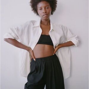 Ozma of California Crop Wide Leg Pant Black Size Large